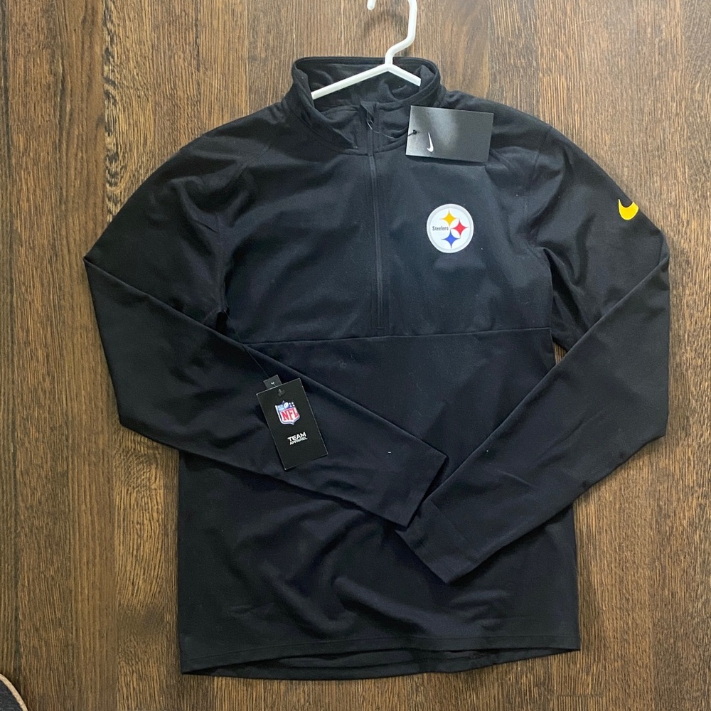 NWT Nike Steelers Black Quarter-Zip Pullover Size S